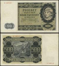 500 złotych 01.03.1940, Seria B 1187115, trzykro