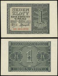 1 złoty 01.08.1941, Seria BB 4054922, wyśmienite