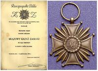 II R P, Brązowy Krzyż Zasługi wraz z dokumentem 
