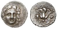 drachma 205 - 188 pne, Aw: Głowa Heliosa trzy cz