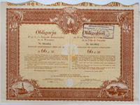 Polska, Obligacja IV emisji 4 1/2% Pożyczki Konwersyjnej m. st. Warszawy na, 66 złotych i 50 groszy, 01.06.1931