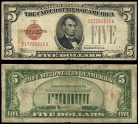 5 dolarów 1928 B, czerwona pieczęć, seria  D 372