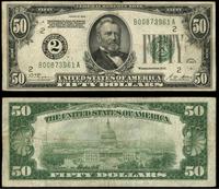 50 dolarów 1928, zielona pieczęć, seria B 008739