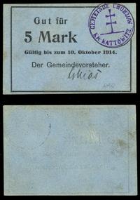 bon na 5 marek, ważne do 10.10.1914 z pieczęcią 