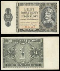 1 złoty 1.10.1938, seria IL 8697422, nieświeże r