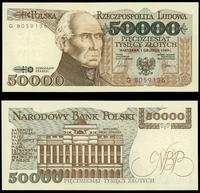 50.000 złotych 1.12.1989, seria G 8059136, piękn