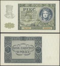 5 złotych 1.08.1941, seria AC, numeracja 6540854
