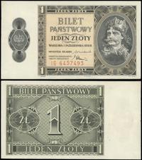 1 złoty 01.10.1938, Seria IG, numeracja 6457493,