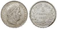 5 franków 1833 A, Paryż, popiersie autorstwa Dom