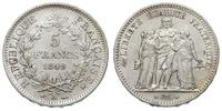 5 franków 1849 A, Paryż, popiersie autorstwa Dup