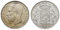 5 franków 1867, Bruksela, piękne lustro, De Mey 