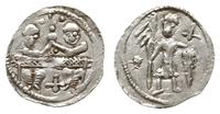 denar 1146-1157, Aw: Dwaj książęta siedzący wspó
