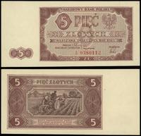 5 złotych 1.07.1948, seria A 9380112, bardzo rza