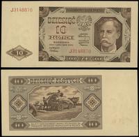 10 złotych 1.07.1948, seria J 3148870, lekkie pr