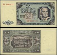 20 złotych 1.07.1948, seria HF 8995423, idealny 