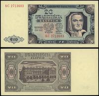 20 złotych 1.07.1948, seria KC 2713603, minimaln