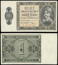 1 złoty 01.10.1938, seria IŁ, numeracja 9332126,