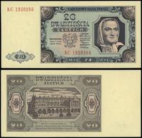 20 złotych 01.07.1948, seria KC, numeracja 19502