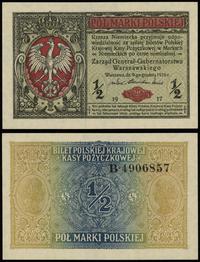 1/2 marki polskiej 9.12.1916, seria B 4906857, w