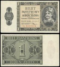 1 złoty 1.10.1938, seria IŁ, numeracja 9332078, 