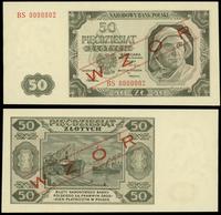 50 złotych 01.07.1948, seria BS, numeracja 00000