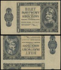 1 złoty 1.10.1938, obustronny nadruk rysunku głó