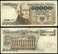50.000 złotych 1.12.1989, seria B 7446425, złama