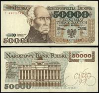 50.000 złotych 1.12.1989, seria T 4974740, złama