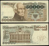 50.000 złotych 1.12.1989, seria E 4512251, złama