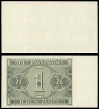 1 złoty 1.10.1938, jednostronny druk strony odwr