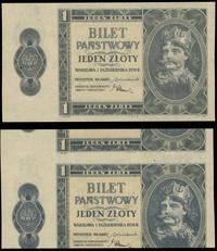 1 złoty 01.10.1938, bustronny nadruk rysunku głó