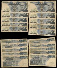 Polska, zestaw 10 banknotów o nominale 100.000 złotych, 01.02.1990