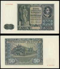50 złotych 01.08.1941, seria D, numeracja 374730