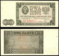 2 złote 1.07.1948, seria BK numeracja 9482517, M