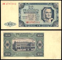 20 złotych  1.07.1948, seria i numeracja AW 2787