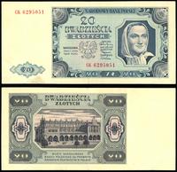 20 złotych  1.07.1948, seria i numeracja CK 6295