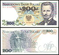200 złotych 1.06.1979, seria i numeracja BA 0700