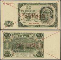 50 złotych 01.07.1948, czerwone dwukrotne przekr