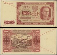 100 złotych 01.07.1948, czerwone dwukrotne przek