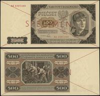 500 złotych 01.07.1948, czerwone dwukrotne przek