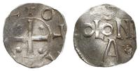 denar X-XI w., Kolonia, Aw: Krzyż z kulkami w ką