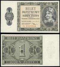 1 złoty 1.10.1938, seria IŁ 9332888, po subtelne
