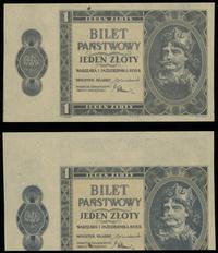 1 złoty 01.10.1938, obustronny nadruk rysunku gł