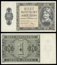 1 złoty 1.10.1938, seria IŁ, numeracja 9332895, 