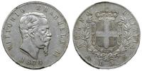 5 lirów 1874, Mediolan, czyszczone, Pagani 498