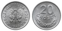 20 groszy 1949, Warszawa, aluminium. Piękne., Pa