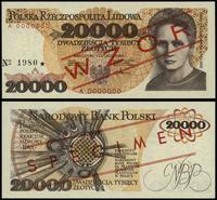 20.000 złotych 1.02.1989, seria A 0000000, czerw