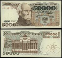 50.000 złotych 1.12.1989, seria AC 6829057, błąd