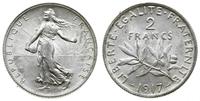 2 franki 1917, Paryż, srebro, pięknie zachowane