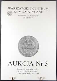 WCN Aukcja nr 03, 21.XI.1992, 718 pozycji- monet